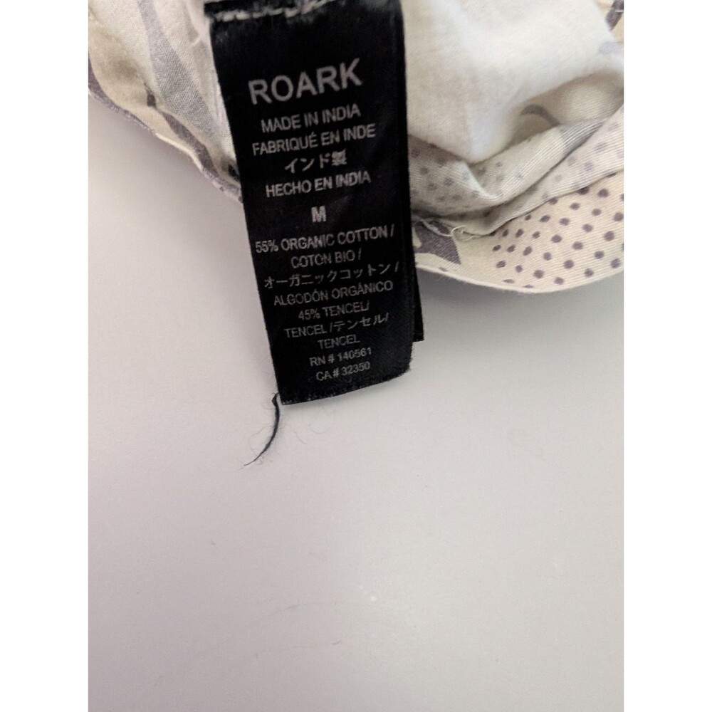 Roark Gonzo Shirt Mens M Cream Sunburst Organic Cotton Tencel SS Woven 21.5x27.5